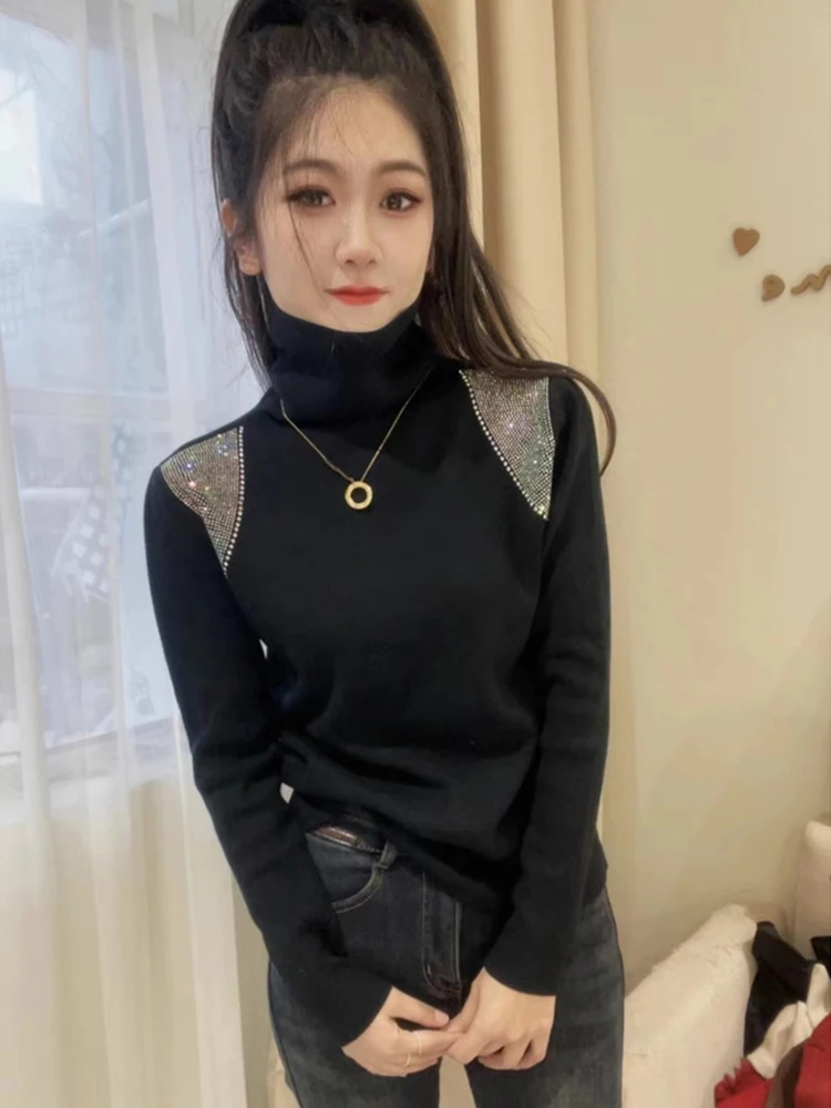 Водолазка с ворсовым воротником внутренняя одежда нижняя рубашка женская зима