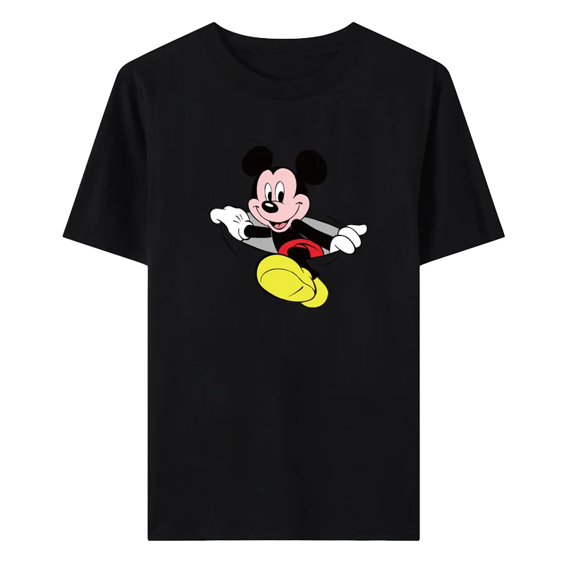

Летняя семейная одежда Disney с Микки Маусом, футболка с круглым вырезом для пары