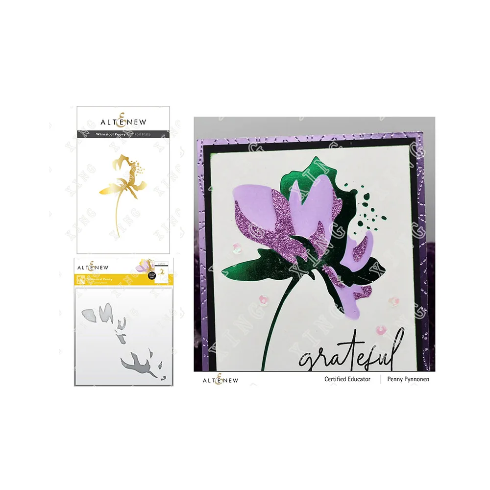 

2022 Spring Whimsical Peony New Metal Cut Hot Foil Plate Scrapbook Diary Paper Craft Gift Diy Greeting Card Decoration Stencils