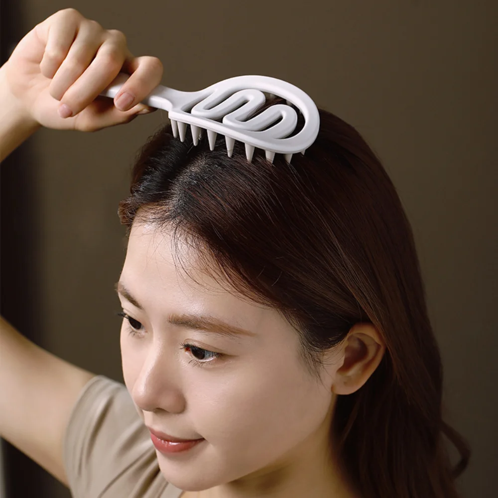 Гребень для шампуня с белой длинной ручкой снятия влажного и Сухого