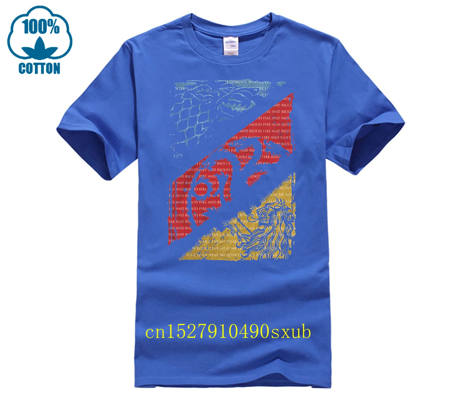 80S Vintage Fashion Game Of T Shirt Thrones fan Movie House Stark Tee Targaryen lannister shirt Homme Short Sleeves