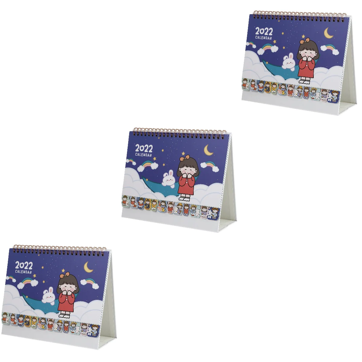 

3 pcs Clear Printing Calendar Office Note Book 2022 Tabletop Notebook Calendar