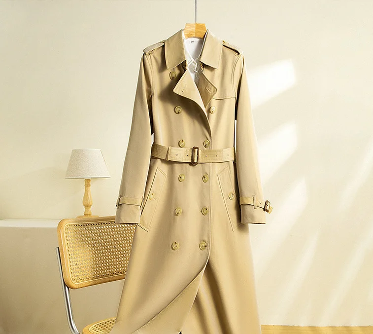 

British trench coat women in the spring and autumn of 2021 new high-end temperament lengthen waterproof coat women