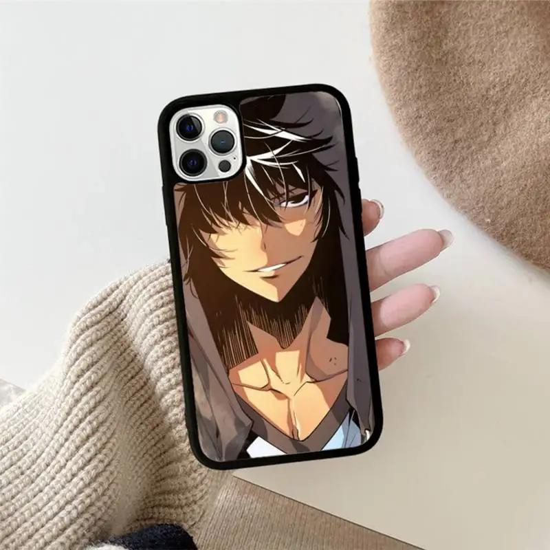 Solo Leveling Phone Case Silicone PC+TPU Case for iPhone 11 12 13 Pro Max 8 7 6 Plus X SE XR Hard Fundas