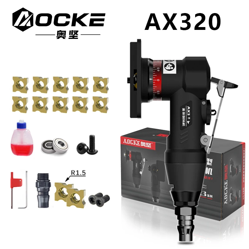 AOCKE AX320 Pneumatic Chamfering Machine Mini Angle Grinder Air Chamfering Arc Air Beveling Machine for Trimming and Deburring