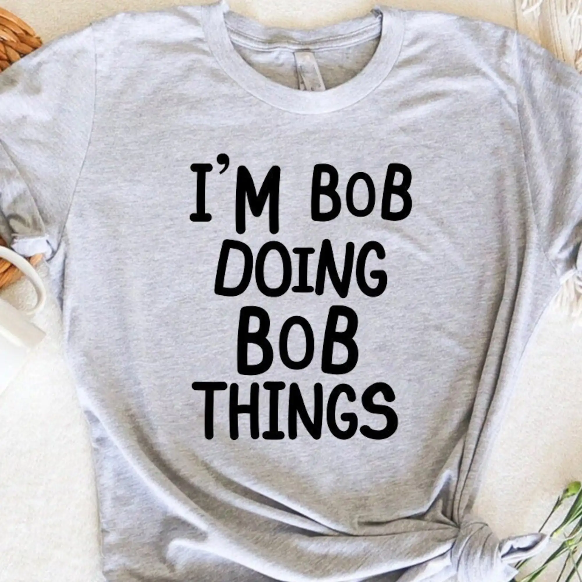 Рубашка Я Боб делаю дела черное юмор саркастический слоган цитата Забавный папа