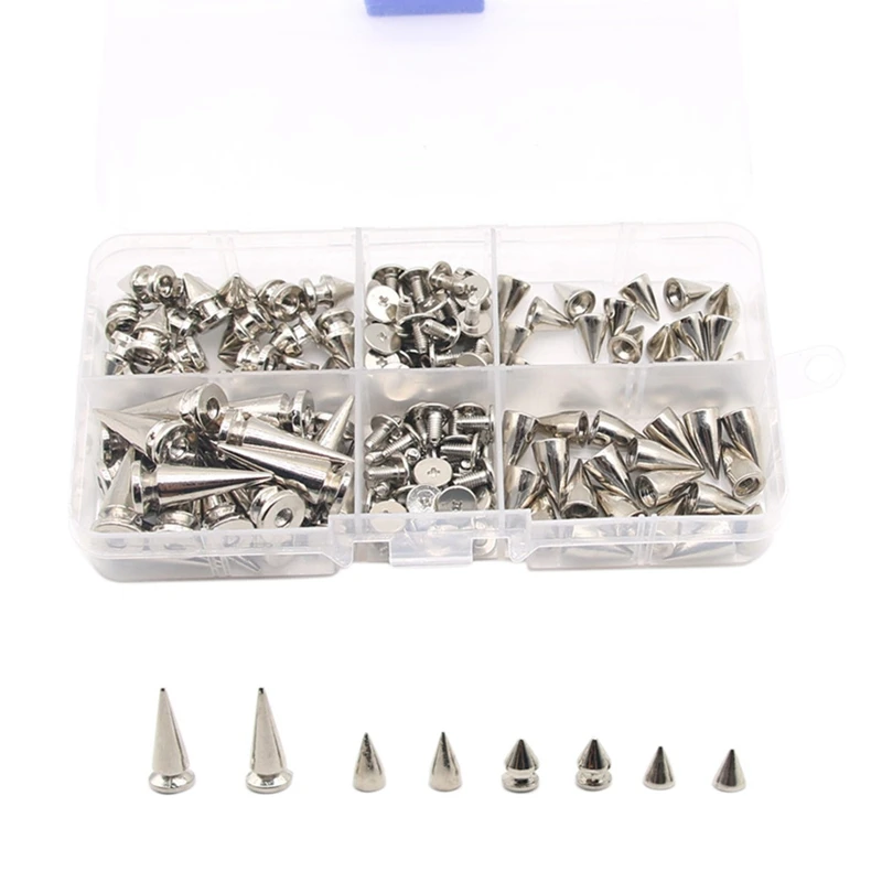 

80 Sets Of Metal Silver Tapered Screw Rivet Stud DIY Crafts Leather Shoe Bag Clothing Punk Rivet Spike Decorative Button