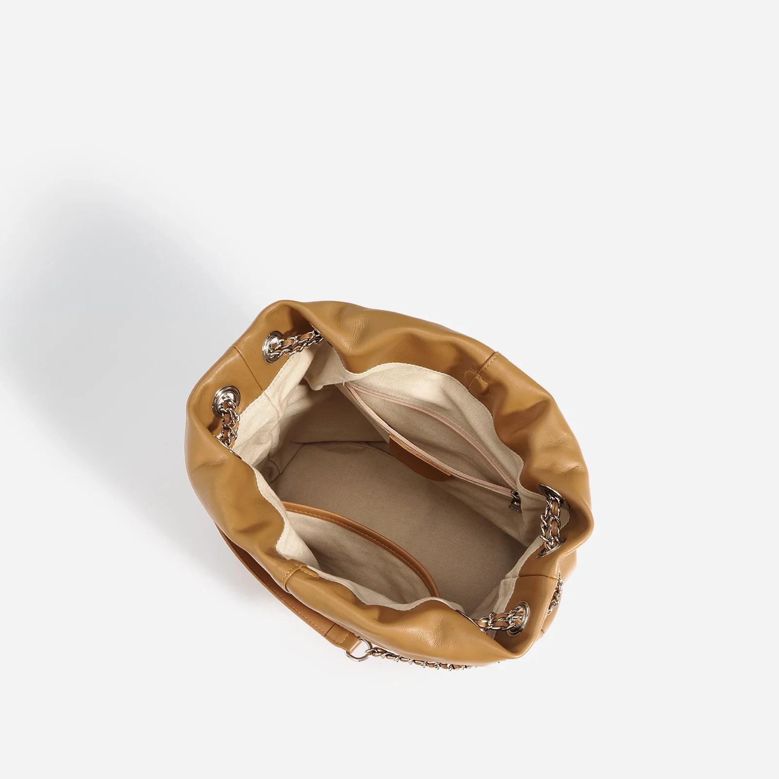 2023 New Fashionable Genuine Leather Bucket Shoulder Bags for Women with Chain Strap Stylish Large Capacity Handbags