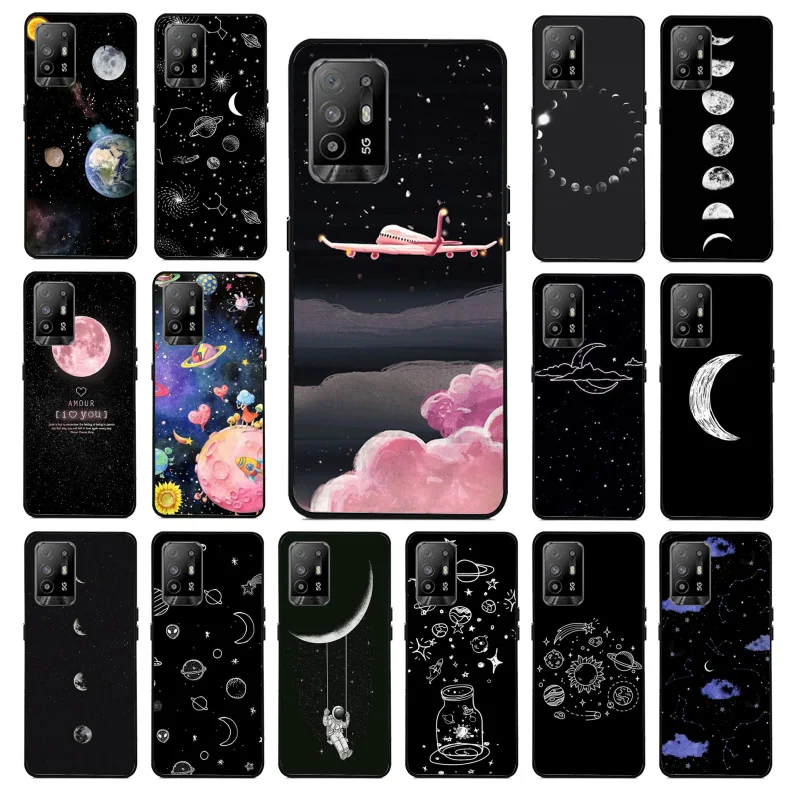 

Moon star space astronaut Phone Case for OPPO A54 A74 A94 A53S A9 A5 A15 A16 A91 A96 A76 Reno8 8Pro Reno2 Z