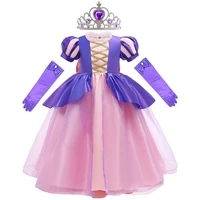 kids princess dress little girl rapunzel dress kids carnival party short sleeve costume party 3 4 5 6 7 8 9 10 years old costume