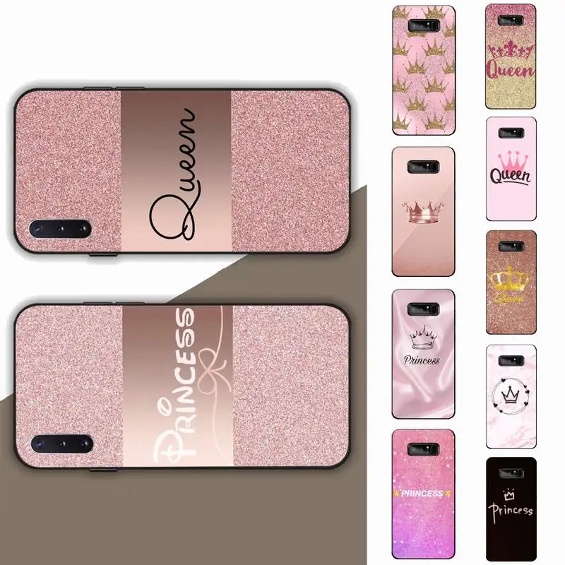 

Rose Gold Pink Princess Queen Phone Case for Samsung Note 5 7 8 9 10 20 pro plus lite ultra A21 12 02