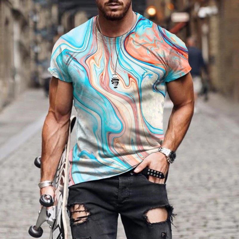 

New Summer Men Fashion Streetwear Men's Sportswear Men's Oversized Clothes 3D Printed Galaxy Pattern O-Neck T-Shirt Short Sleeve
