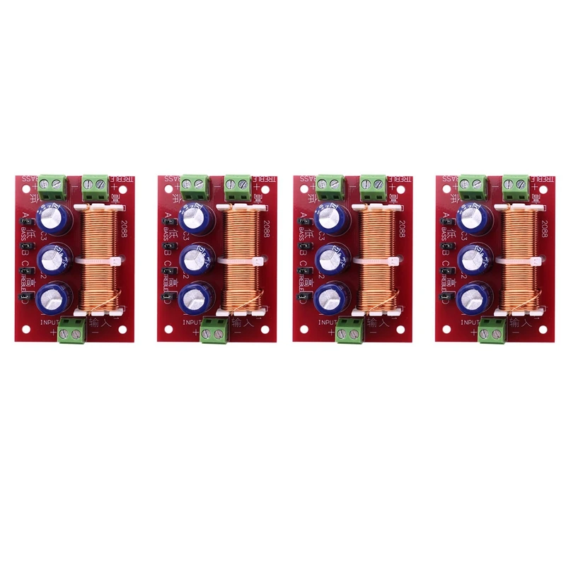 

4X YLY-2088 Audio Frequency Divider 400W Adjustable 2 Way Crossover Filters Full Range Treble Bass Frequency Divider