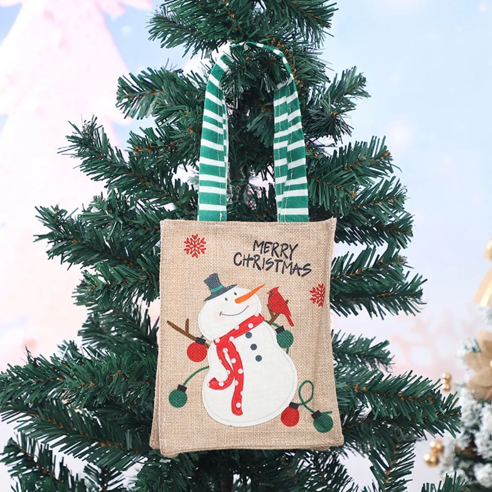 

Fashion Shopping Bag Felt Tote Bag Nylon Candy Bag Snowman Storage Basket Cartoon Female Handbag Christmas Style Bag
