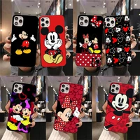 cute mickey and minnie phone case for iphone 13 12 11 pro mini xs max 8 7 plus x se 2020 xr cover