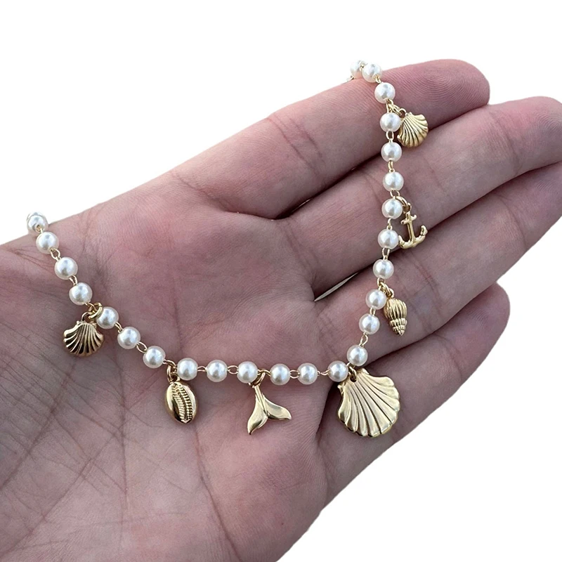 DIY рыбий хвост раковина кулон пляжная вечеринка серия якорь ожерелье ювелирные