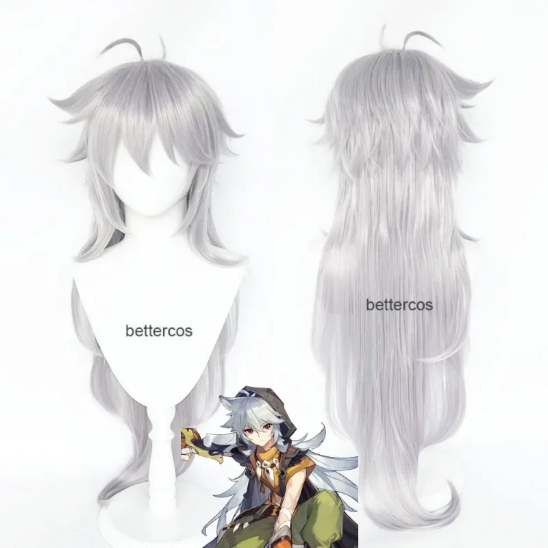 Парик с ударной бритвой длинные серебристо-серые парики для косплея на Хэллоуин
