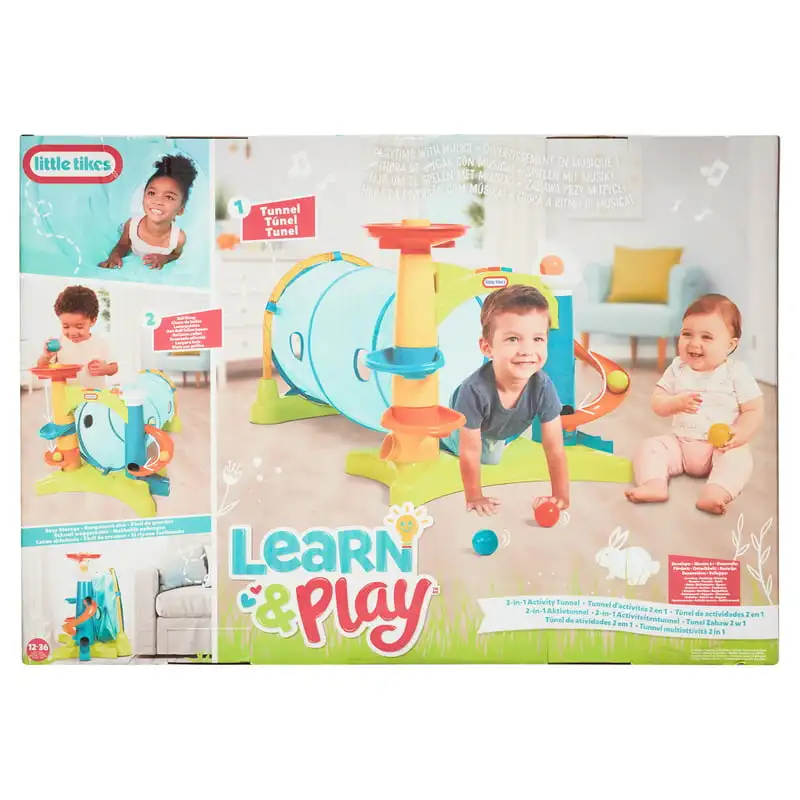 

Learn & Play 2-in-1 Activity Tunnel with Ball Drop, Windows, Silly Sounds, and Music for Kids Ages 1 - 3