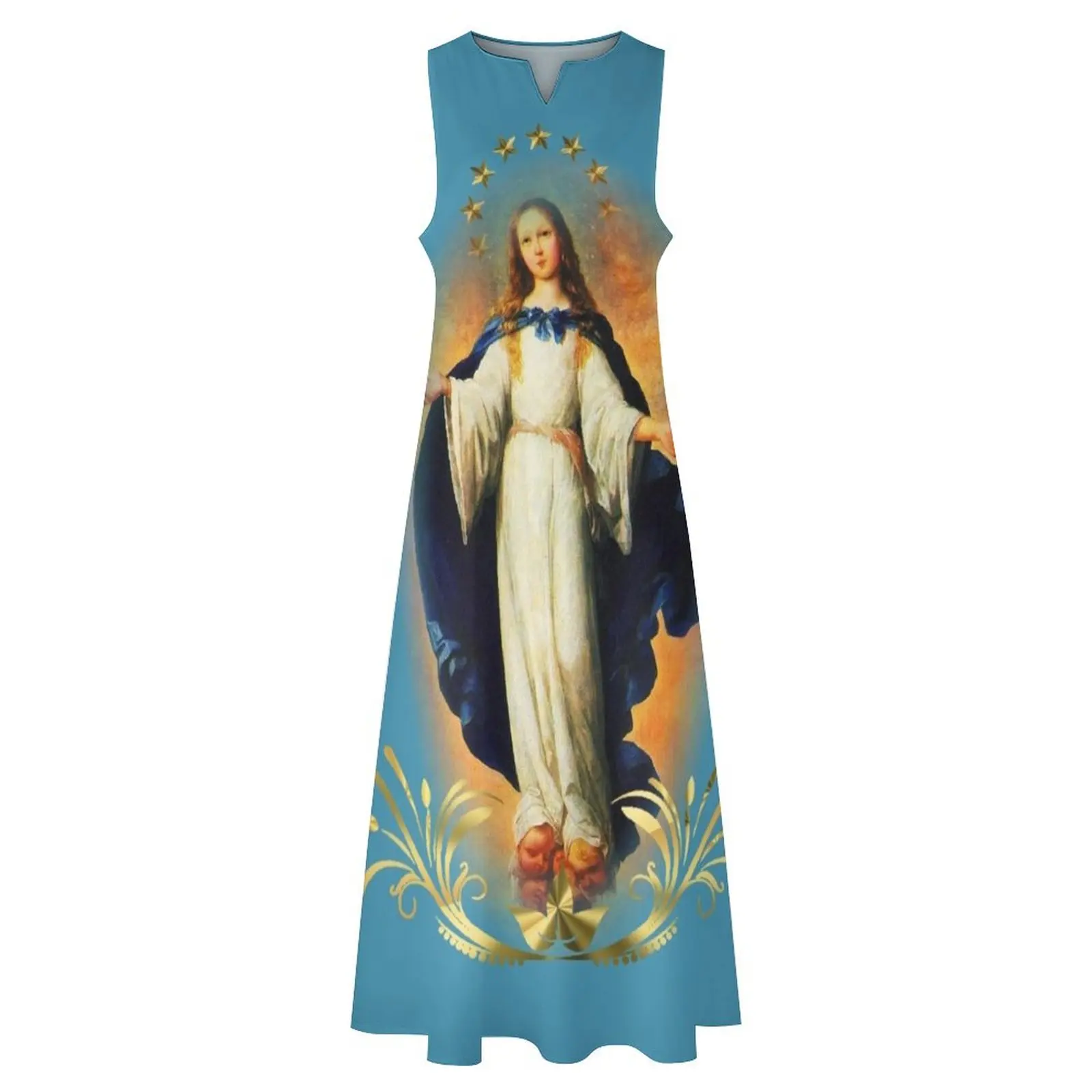 Длинное платье Immaculate Conception Assumption Virgin Mary Nicaragua Patron Saint женские модные платья
