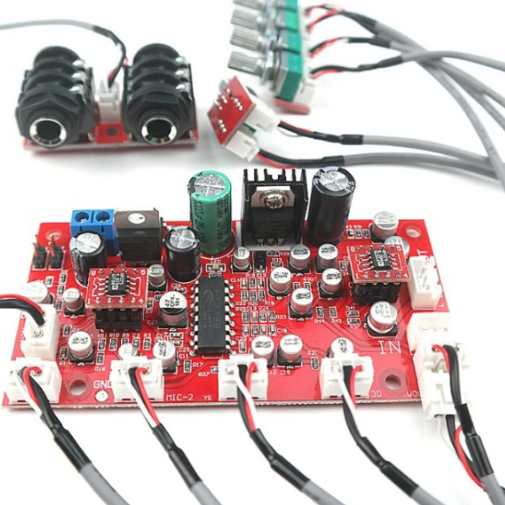 DC 12V 24V PT2399 Плата усилителя звука для цифрового микрофона панель караоке