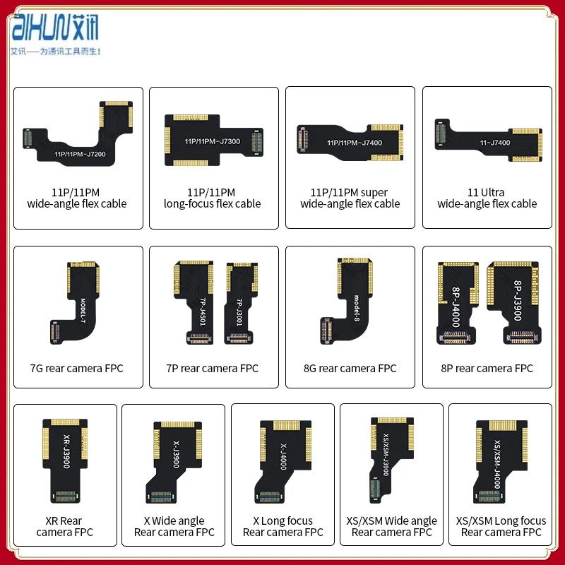 

Aixun Rear Camera FPC For For iPhone X/MAX-11/12 Pro Max Back Camera Wide Angle/Long Foucs Replacement Empty Flex Cable Repair