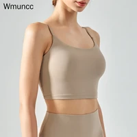 wmuncc 2022 summer strap fitness bra yoga vest chest pad female seamless underwear sports beauty back