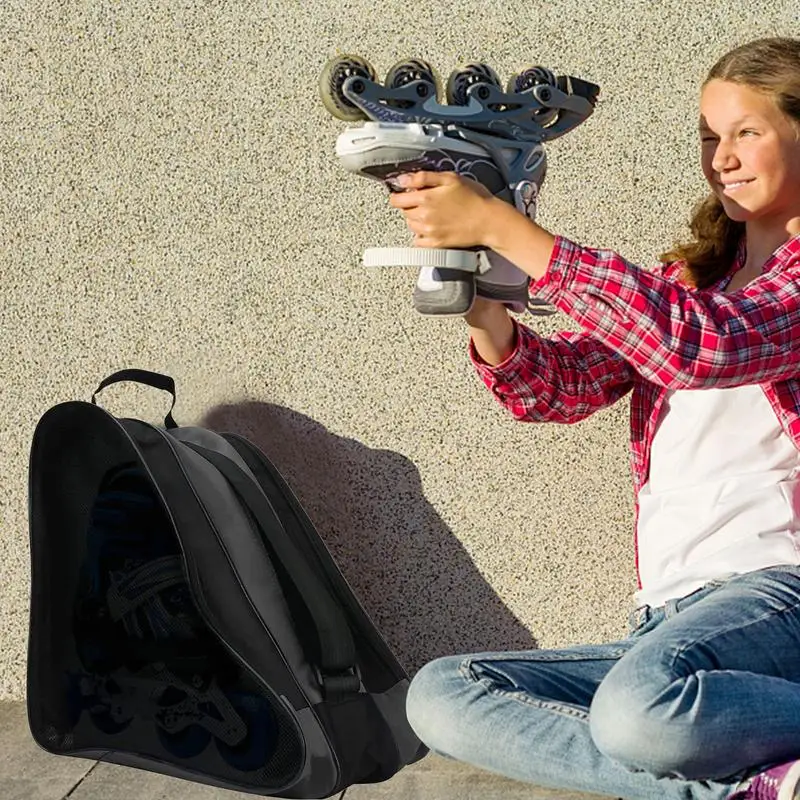 Skate Bags For Adults Large Capacity Roller Skate Bag With Adjustable Shoulder Strap Breathable Skating Shoes Storage Bag With