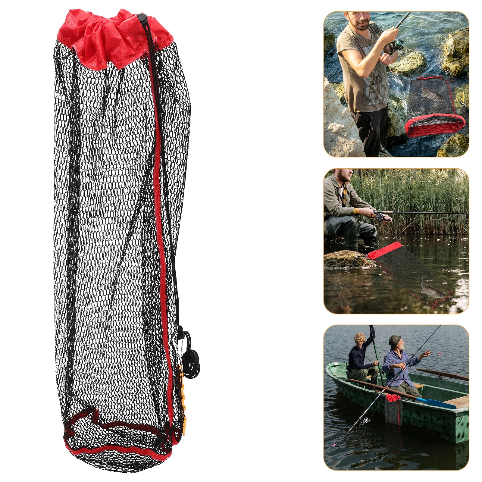 

Fishing Gear Guard Basket Foldable Netting Folding Catching Gifts Locating Invisible