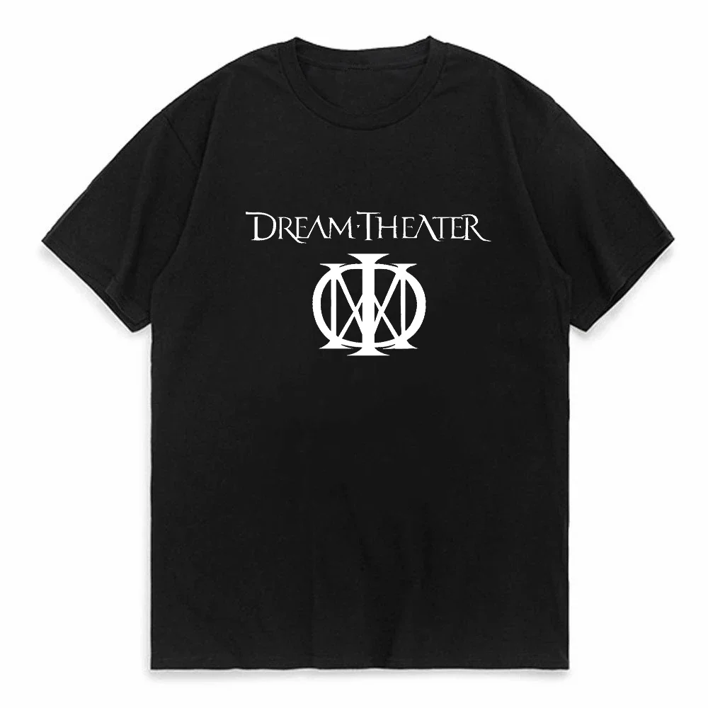 Фото Лидер продаж, летняя футболка из 100% хлопка с логотипом Dream Theater, мужская футболка с короткими рукавами, крутая футболка в стиле хип-хоп, уличная одежда, футболка с круглым вырезом №1