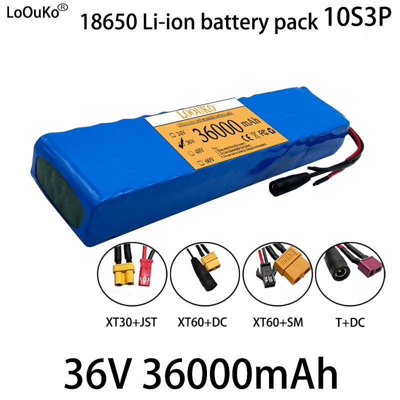 

Перезаряжаемый литий-ионный аккумулятор 10S3P 18650 BMS 36 в 36 Ач подходит для электрических велосипедов, скутеров и мотоциклов 800 Вт