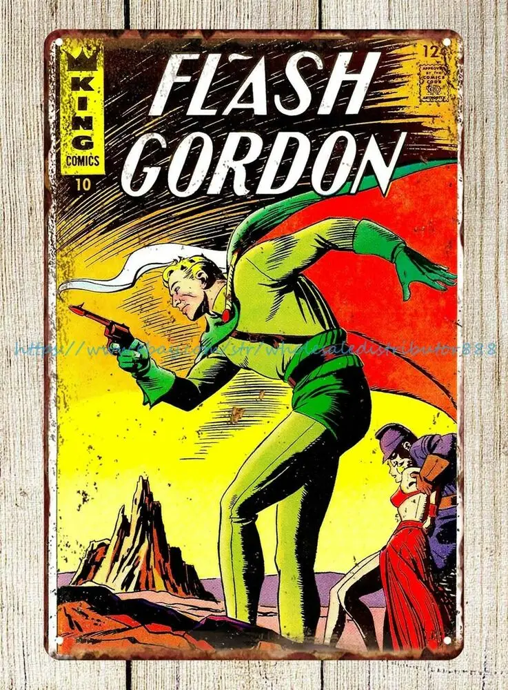 

Flash Gordon King металлический жестяной знак в виде комиксов