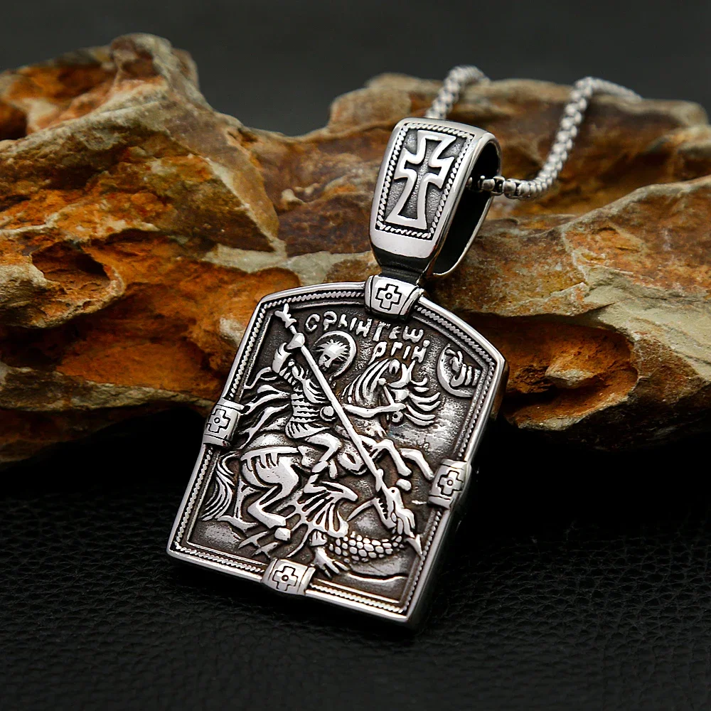 Мужской винтажный Амулет из нержавеющей стали большие размеры