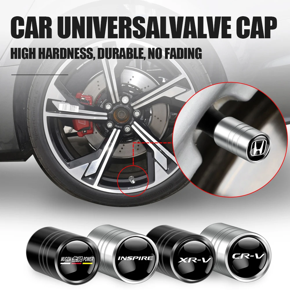 

4PCS Car Styling Metal Wheel Stem Covers Tire Valve Caps Decoration for Honda Civic Accord CRV Fit DOHC Modulo Vezel Legend