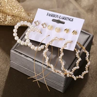 twining star stud hoop earrings set for women luxury quality bohemian jewelry aretes aesthetic accessories wholesale