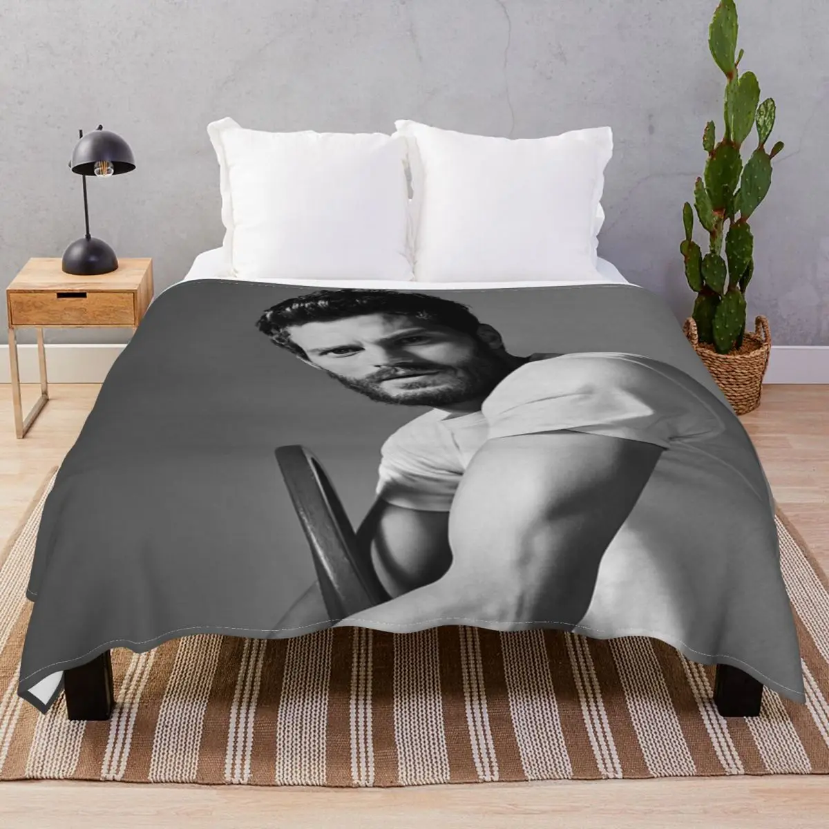Jamie Dornan Blanket Fleece Autumn Multifunction Unisex Throw Blankets for Bed Sofa Camp Cinema