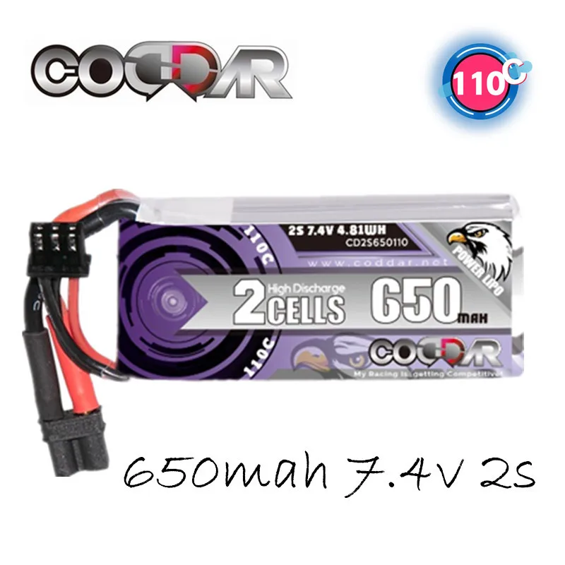 

Аккумуляторная батарея CODDAR LiPo 2S, 650 мАч, 7,4 В, 110C