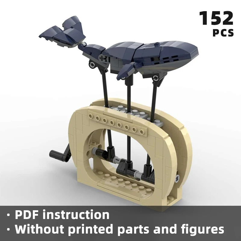 Креативные забавные киты тема животного диорама кирпичи рыба кинетическая