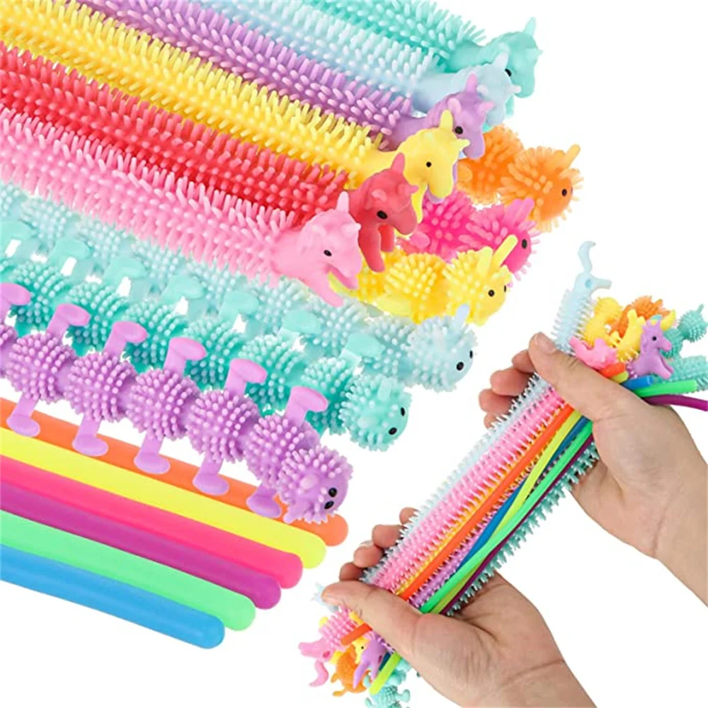 

18 Pack Monkey Noodle Fidget Toys Stretchy String Toys Unicorn Stretchy Strings Worm Stretch Monkey Noodles Anxiety Stress Toy