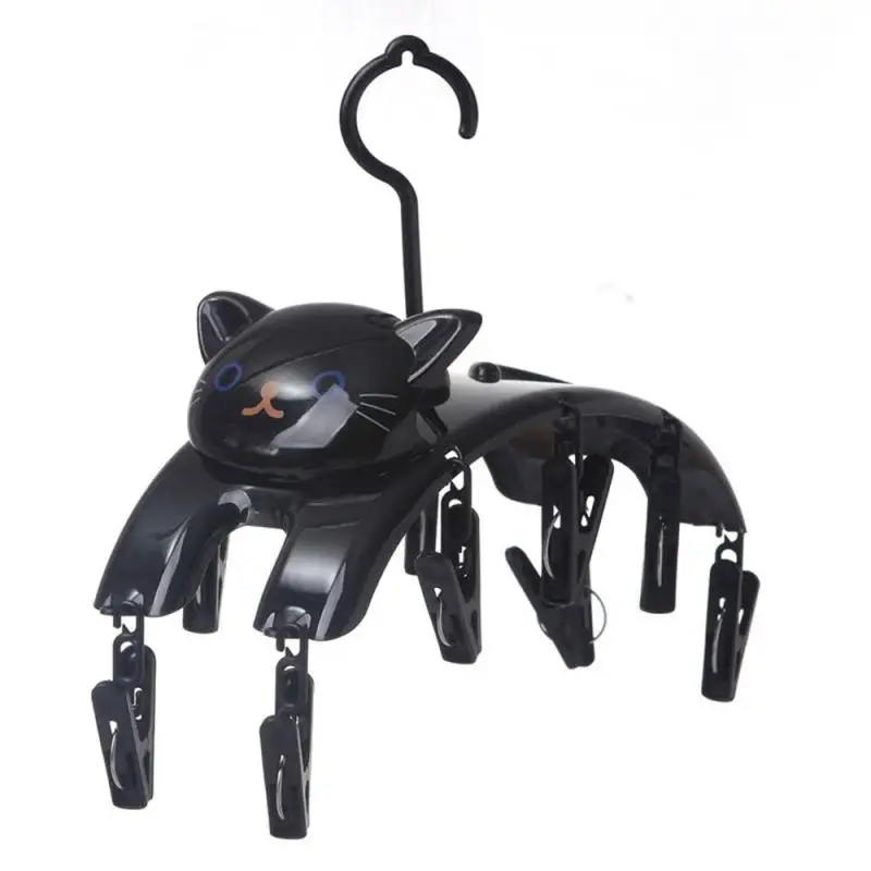 

Cat Multi-head Clothes Hanger Hanging Drying Rack Household Cartoon Multifunctional Windproof Underwear Socks Drying Rack