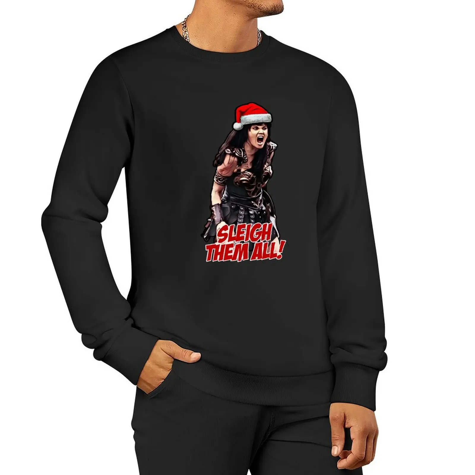 Xena Sleigh Them All Christmas пуловер с капюшоном мужская одежда зимняя осенние новинки