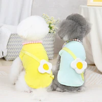 poached egg print pet dog clothes summer clothing for small dogs shirt chihuahua yorkshire clothes for dogs pug pet vest shirt