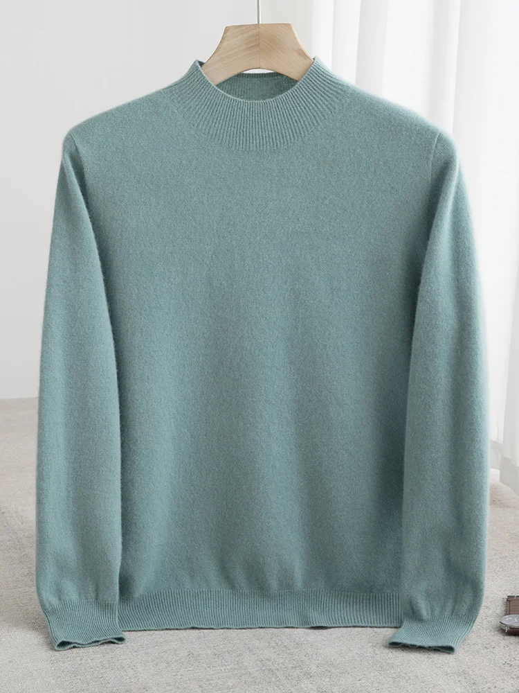 Модель 100% мужской плотный пуловер с полувысоким воротником свитер новинка