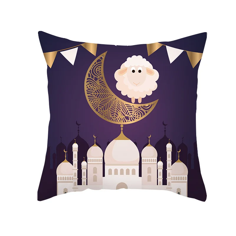 

Festive purple gold Linen cushion cover 45X45 moon print throw pillow cover Velvet office bed living room home decoration J1869