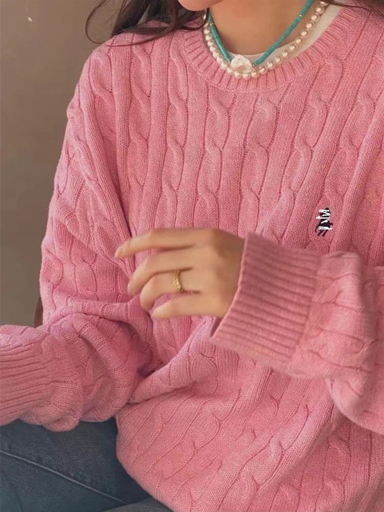 

Зимний Новый Винтажный вязаный свитер с длинным рукавом женский розовый серый черный мешковатый трикотажный пуловер Джемпер Женская одежд...