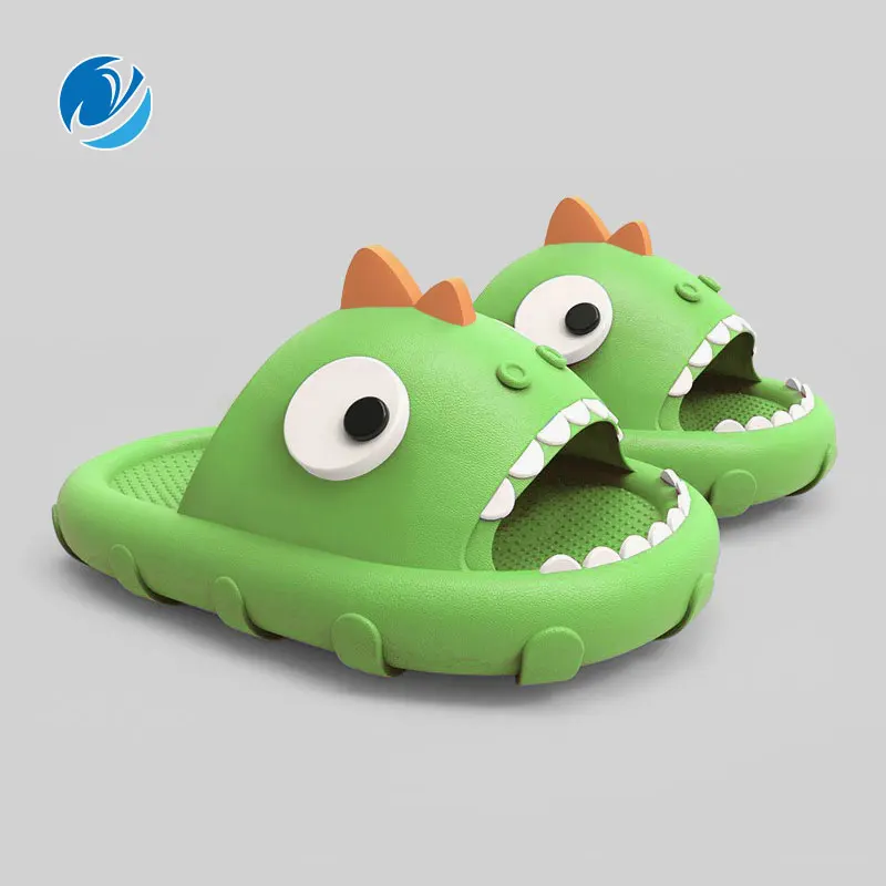 

Mo Dou Slippers for Children Summer EVA Thick Soft Sole Indoor Lovely Dinosaur Home Shoes in Bathroom Non-slip Parent-Child