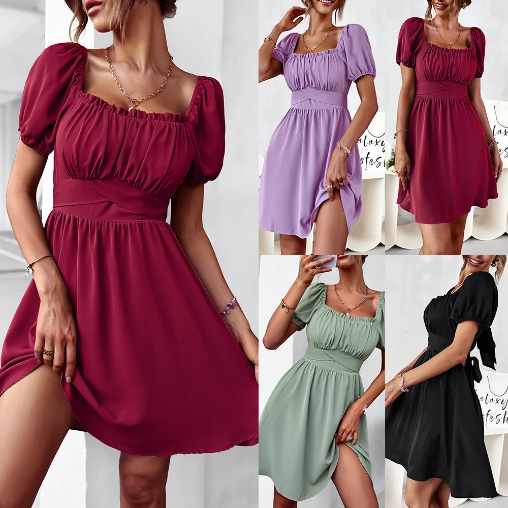 

Summer Women's Clothing 2022 European and American French Sexy Dress Summer Romantic Dress Women's Party Dres