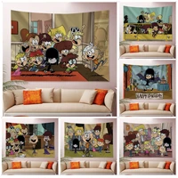 the cartoon loud house colorful tapestry wall hanging home decoration hippie bohemian decoration divination home decor