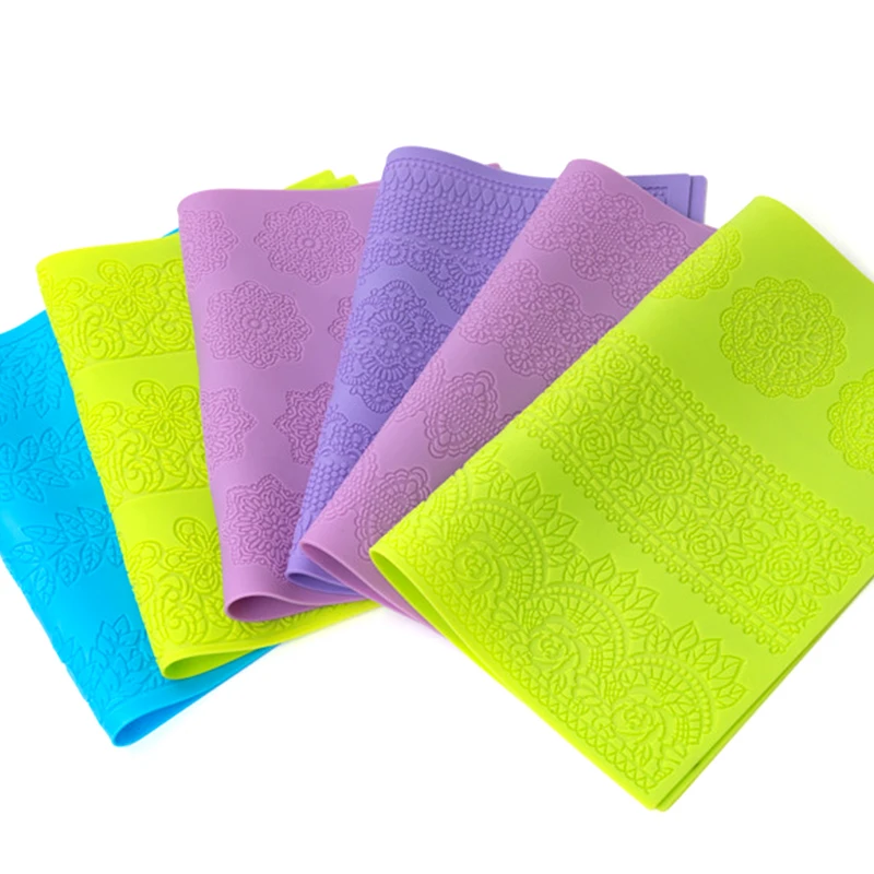 

6 стилей силиконовая помадка сахарный коврик Свадебный кекс кружева украшения торта инструменты для выпечки печенья шаблон цветка Шантильи плесень