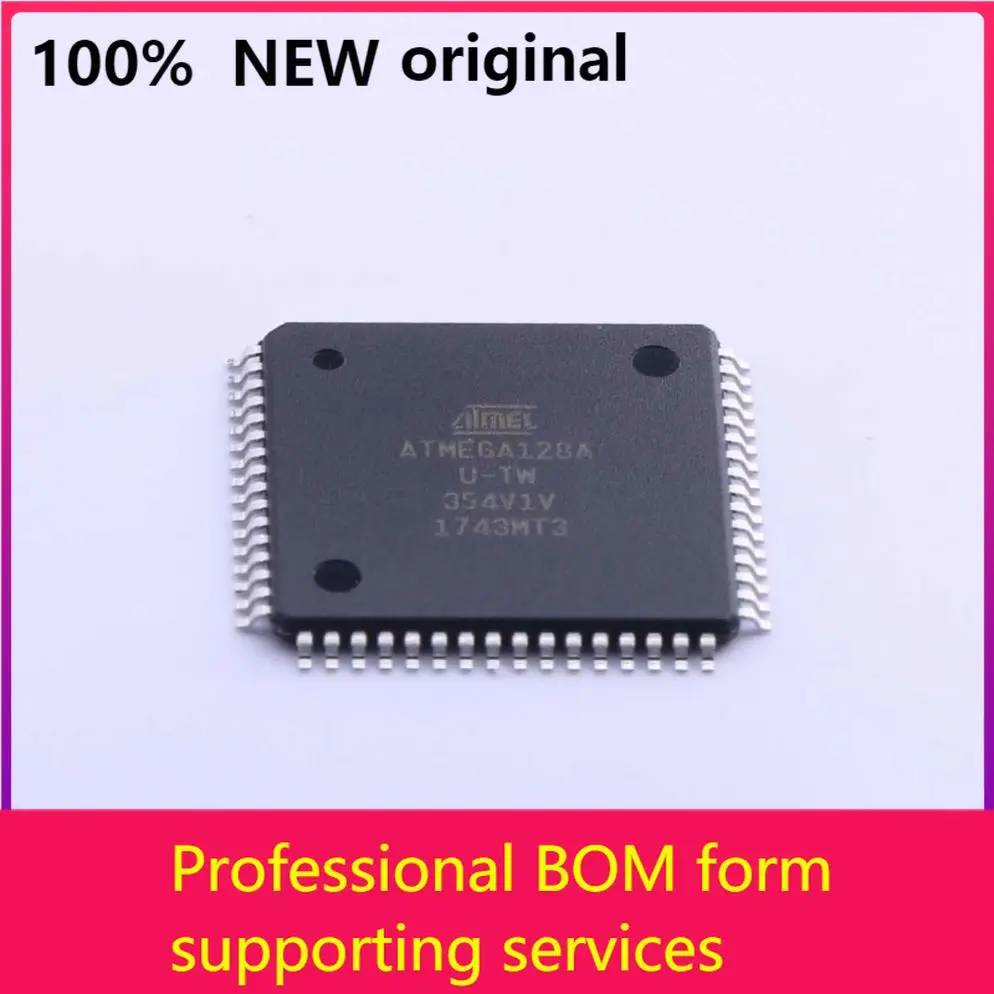 MCU ATMEGA128A-AUR ATMEGA128 ARM Cortex RISC Flash Tape Reel 3.3V 5V 64TQFP Electronic Component 100% original