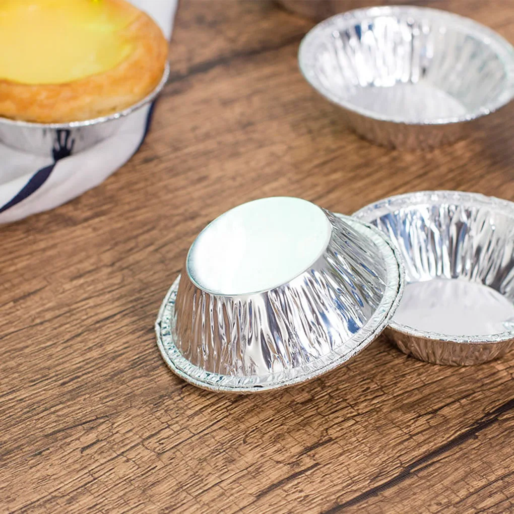 

100PCs Disposable Egg Tart Pan Cupcake Aluminum Foil Baking Cups Case Tar Cake Mold Muffin Baking Cups Cake Cookie Bakeware